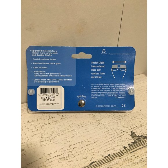 Solar Shield Polarized Clipons with scratch resistant lenses NWT - Picture 2 of 2